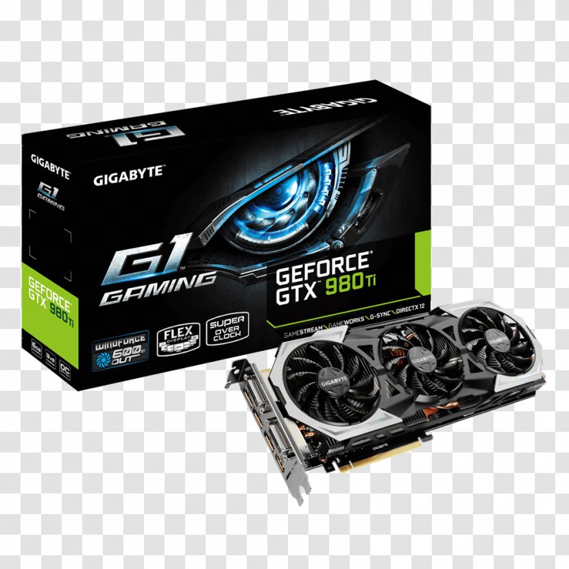 Graphics Cards & Video Adapters GTX 980 Ti G1 GAMING Card GIGABYTE GV-N98TG1 GAMING-6GD Nvidia GDDR5 SDRAM Gigabyte Technology - Computer Component Transparent PNG