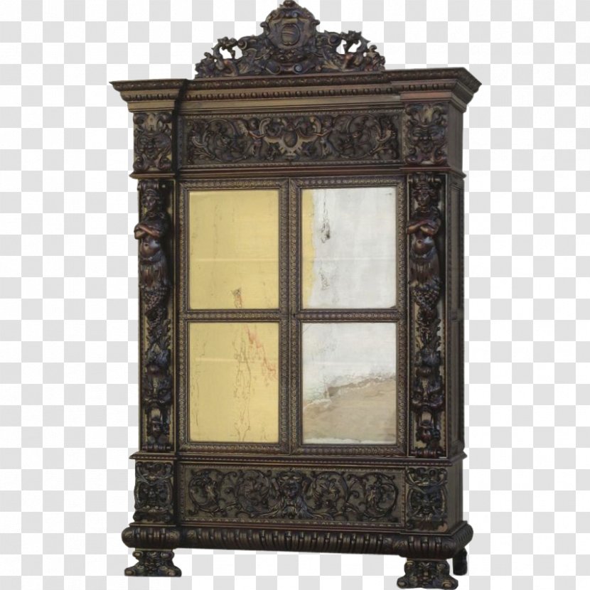 Antique Cupboard - Gothic Style Bookcase Transparent PNG