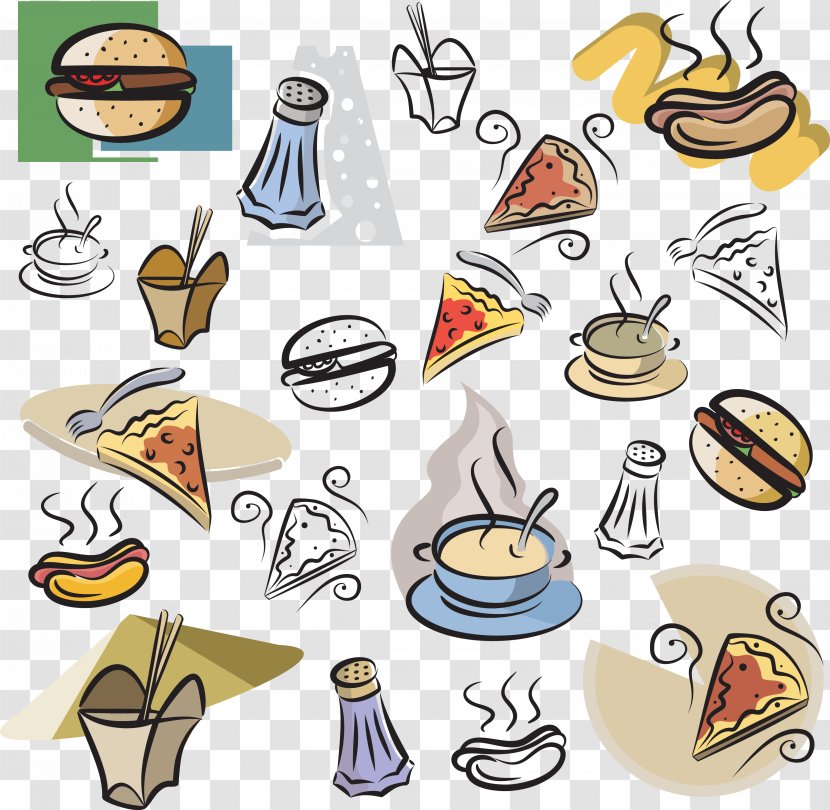 Fast Food Cafe Hamburger Hot Dog Clip Art - Text Transparent PNG