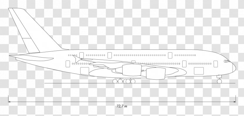 Airbus A380 Airplane Drawing Licence CC0 - Propeller Transparent PNG