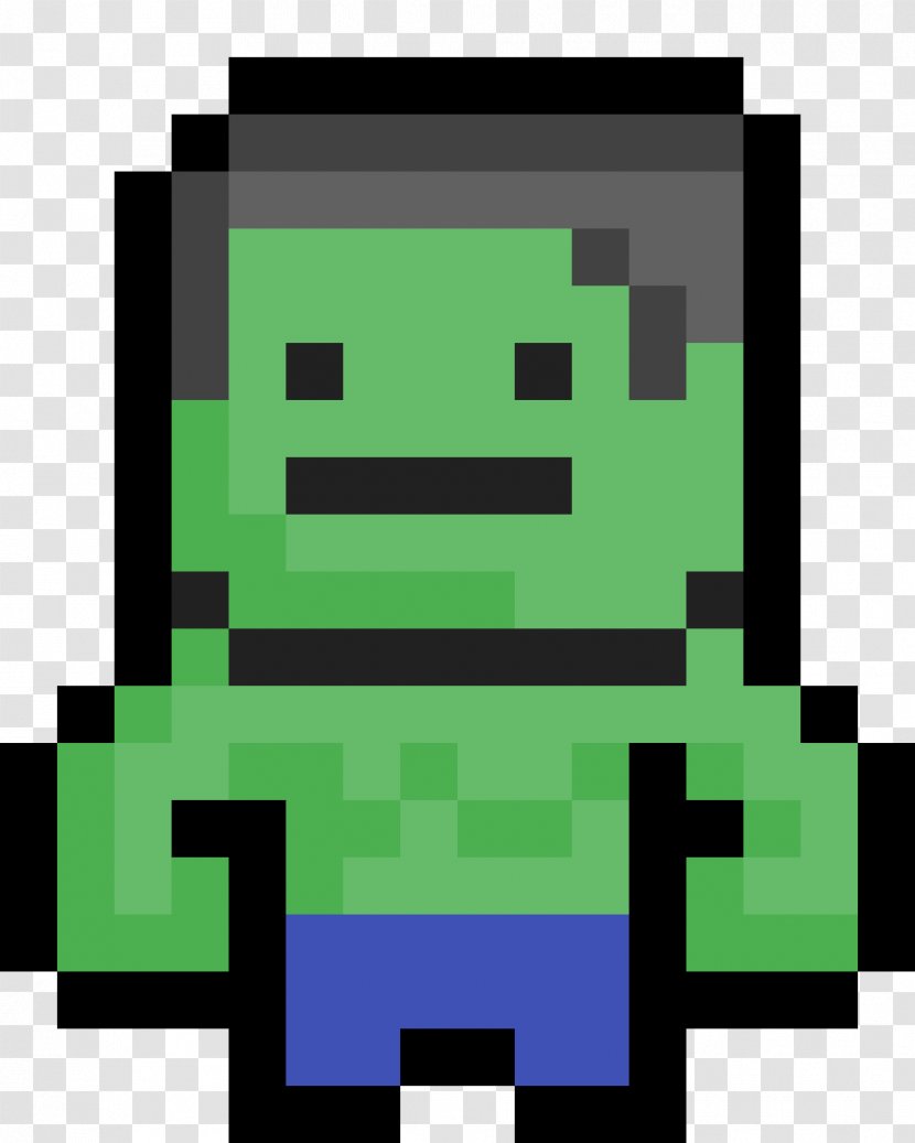 Minecraft Hulk Pixel Art Video Games Superhero - Fictional Character - Templates Transparent PNG