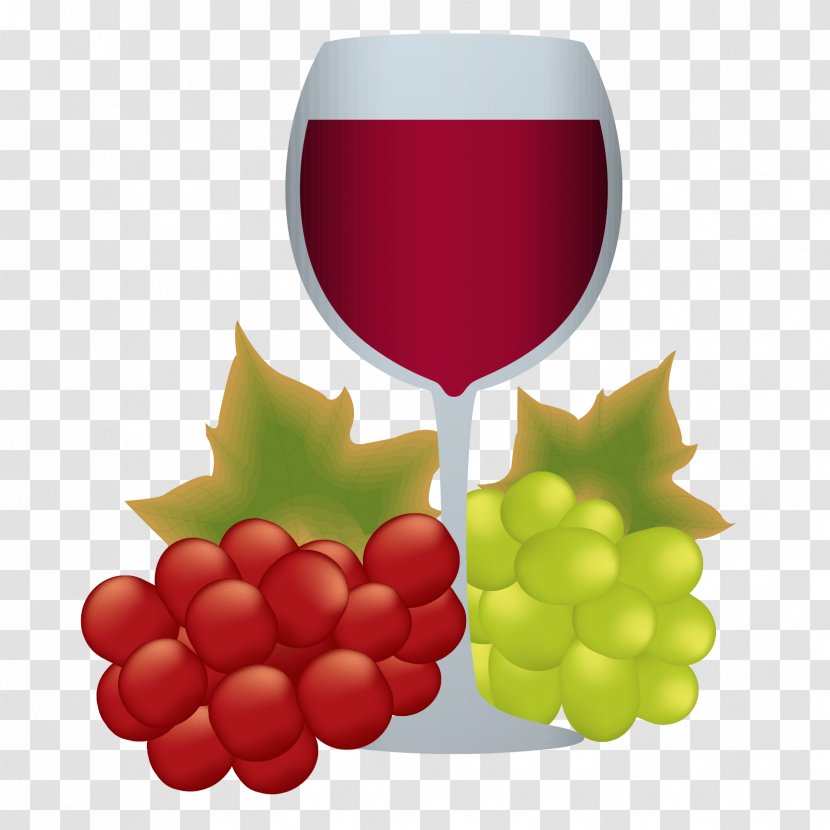 White Wine Red Common Grape Vine - Vector Transparent PNG