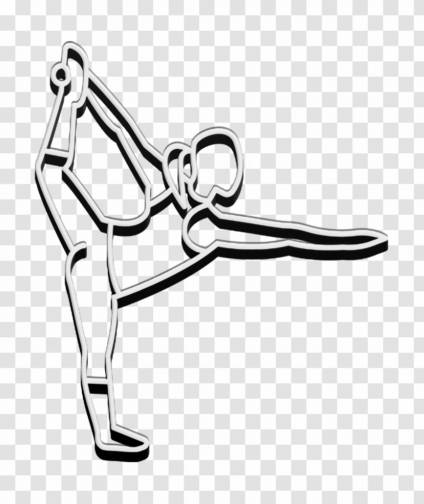 Sports Icon Yoga Icon Woman Standing On One Leg Lifting Left Leg Icon Transparent PNG