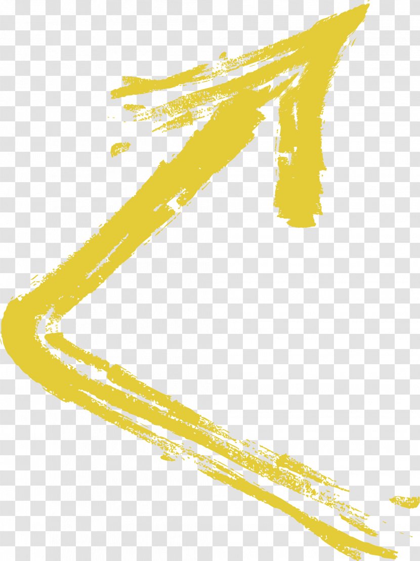 Yellow Right Angle Arrow - Area - Pen Transparent PNG