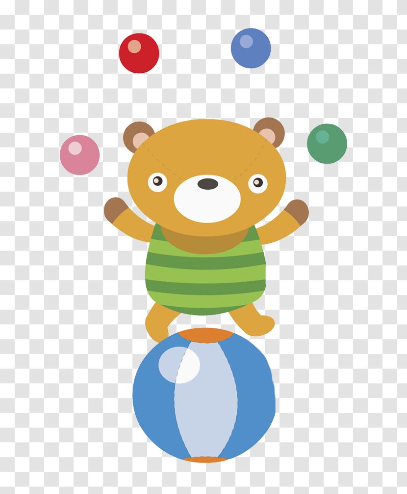 Bear Illustration - Tree - The Little Playing With Ball Transparent PNG