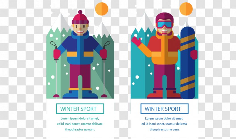 Skiing Winter Sport Banner Sled - Sports Banners Transparent PNG