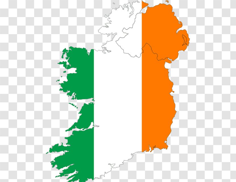 Flag Of Ireland Map National - Text Transparent PNG