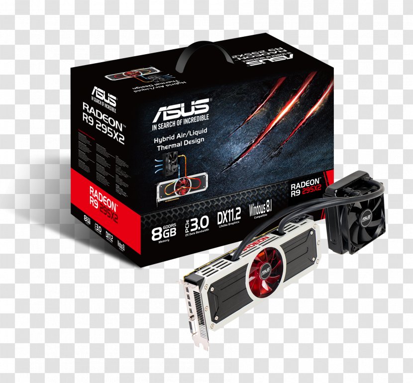 Graphics Cards & Video Adapters Processing Unit AMD Radeon R9 295X2 GDDR5 SDRAM - Electronics Accessory Transparent PNG