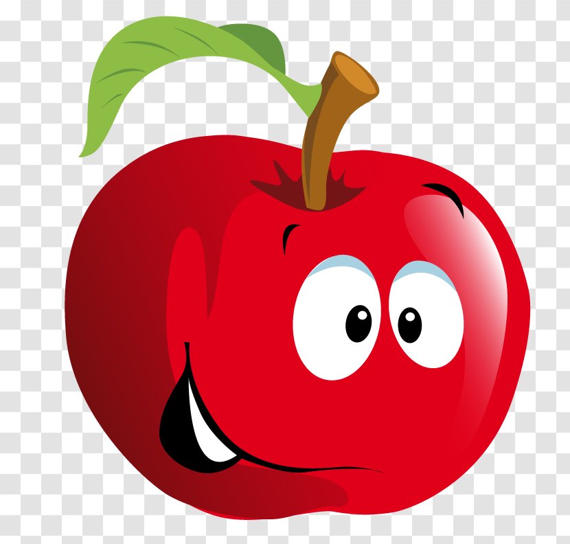 Apple T-shirt Fruit Cartoon - Red - Apples Transparent PNG