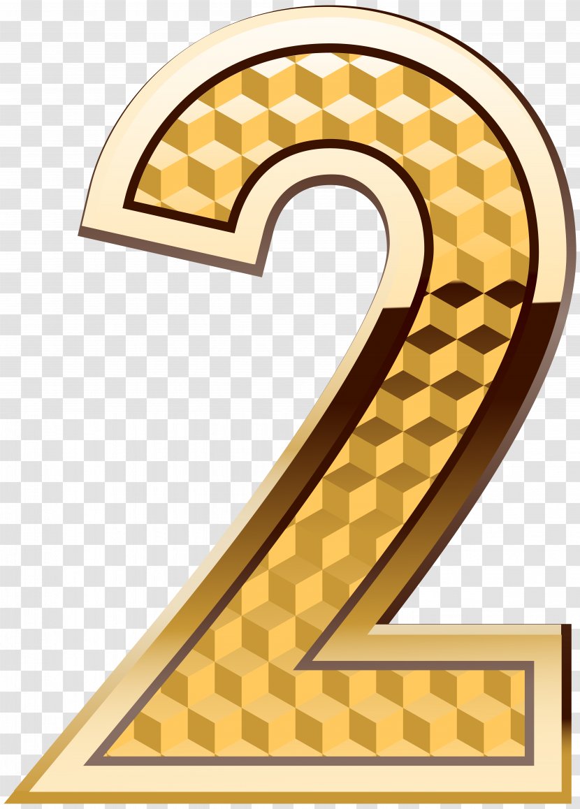 Gold Number Two Clip Art Image - Product Design - Symbol Transparent PNG