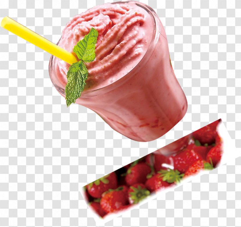 Ice Cream Milkshake Strawberry Drawing Transparent PNG