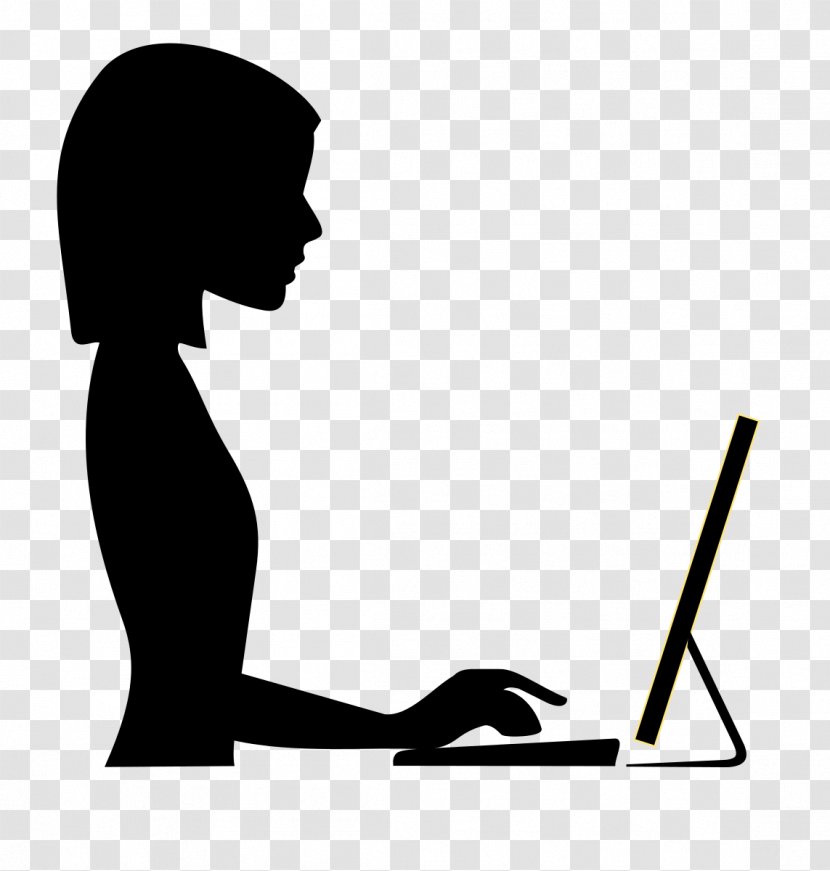 Laptop Silhouette Typing Clip Art - Pictures Transparent PNG