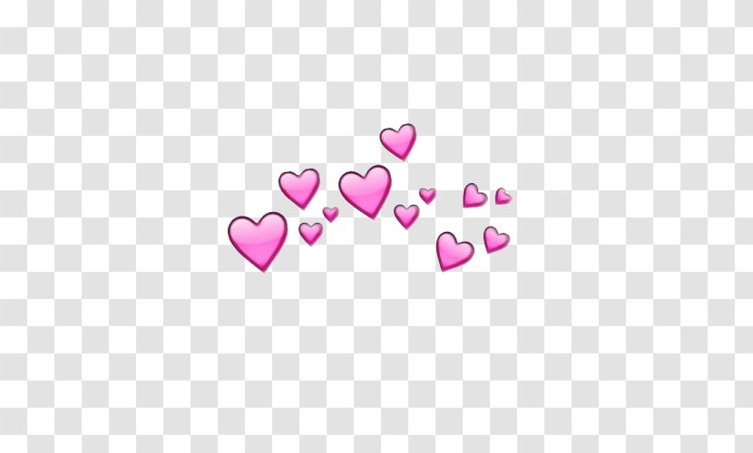 Heart Emoji Background - Magenta Text Transparent PNG