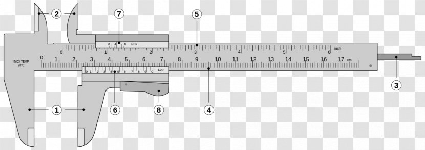 Vernier Scale Calipers Measurement Least Count Dial - Inch - Measuring Instrument Transparent PNG