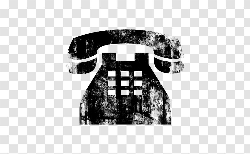 Telephone Mobile Phones Symbol Clip Art - Black And White - Grunge Background Texture Transparent PNG