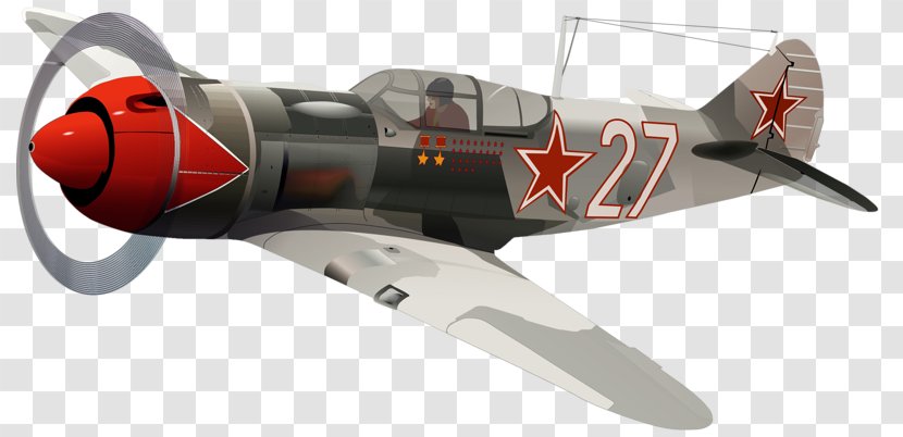 Airplane Lavochkin La-9 Aircraft - Fighter - Cartoon Decoration Transparent PNG