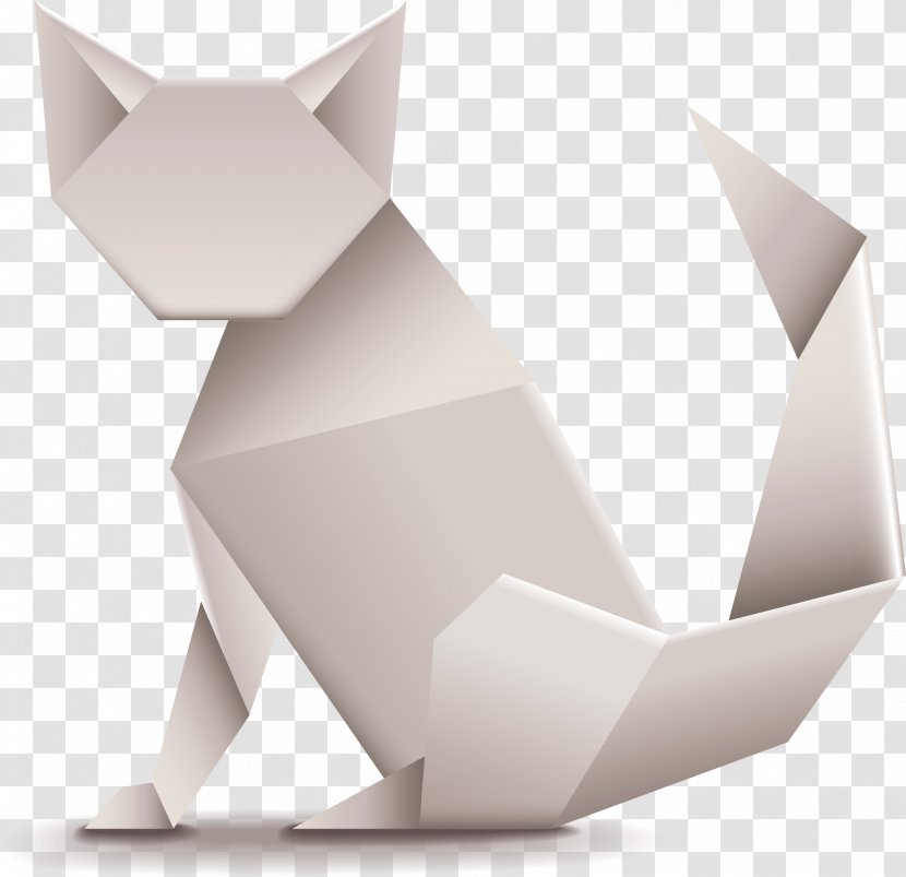 Cat Kitten Origami Illustration - Royaltyfree - Vector Transparent PNG