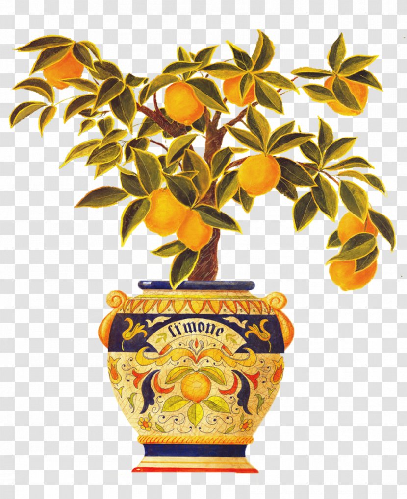 Italy Tapestry Lemon Wall Decal - Plant - Kumquat Pots Abstract Transparent PNG