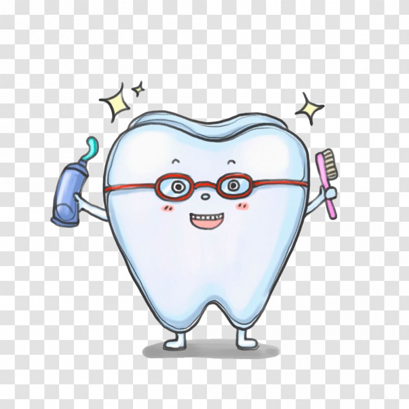 Tooth Brushing Dentistry Decay Health - Tree - Hand-painted Cartoon Teeth Transparent PNG