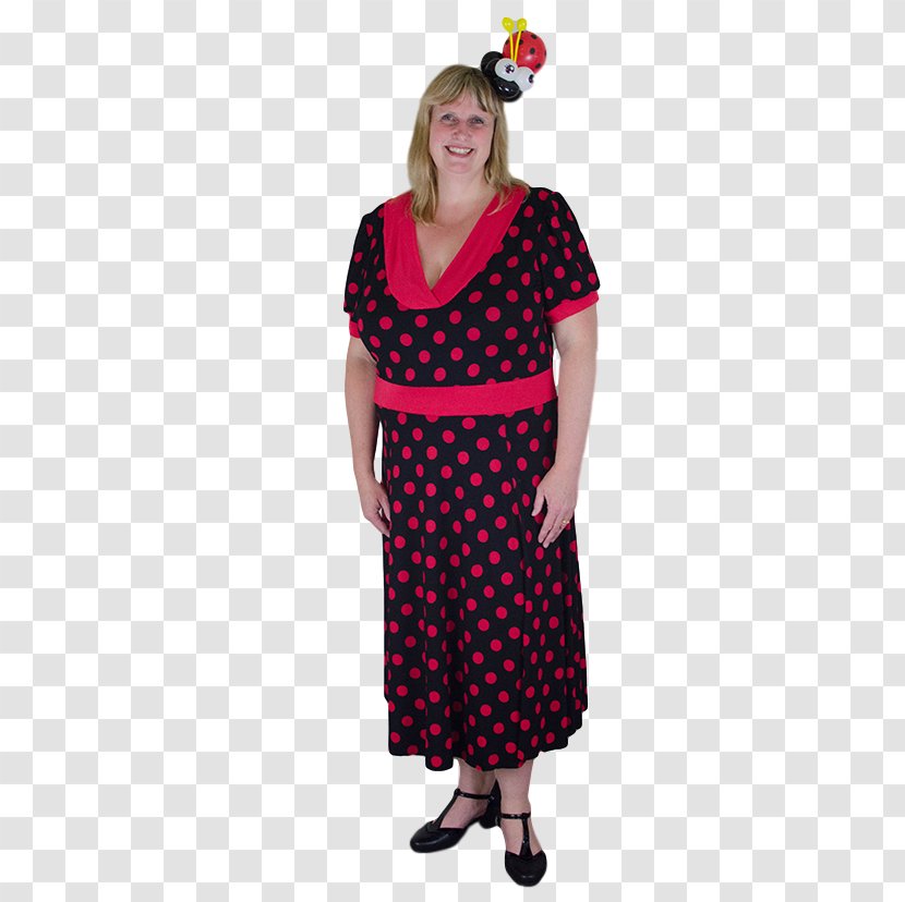 Polka Dot Costume Sleeve Magenta Dress - Heart Transparent PNG