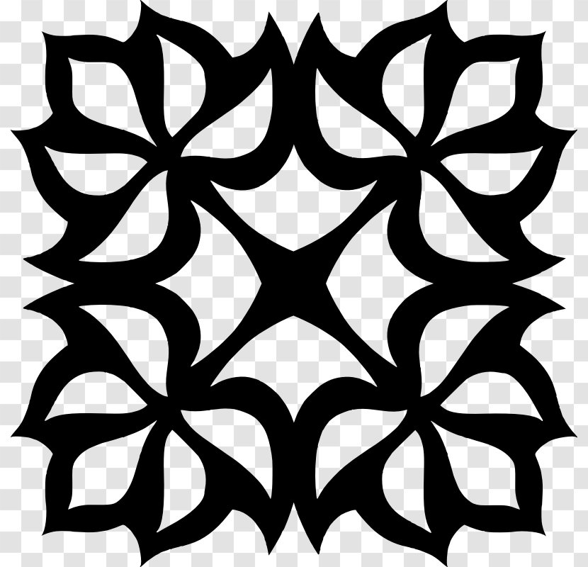 Symmetry Line White Pattern - Monochrome - With Ornaments Transparent PNG
