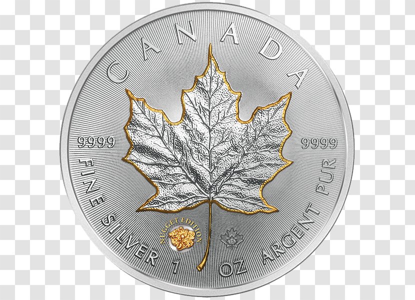 Canadian Silver Maple Leaf Gold Bullion Coin - Native American Transparent PNG