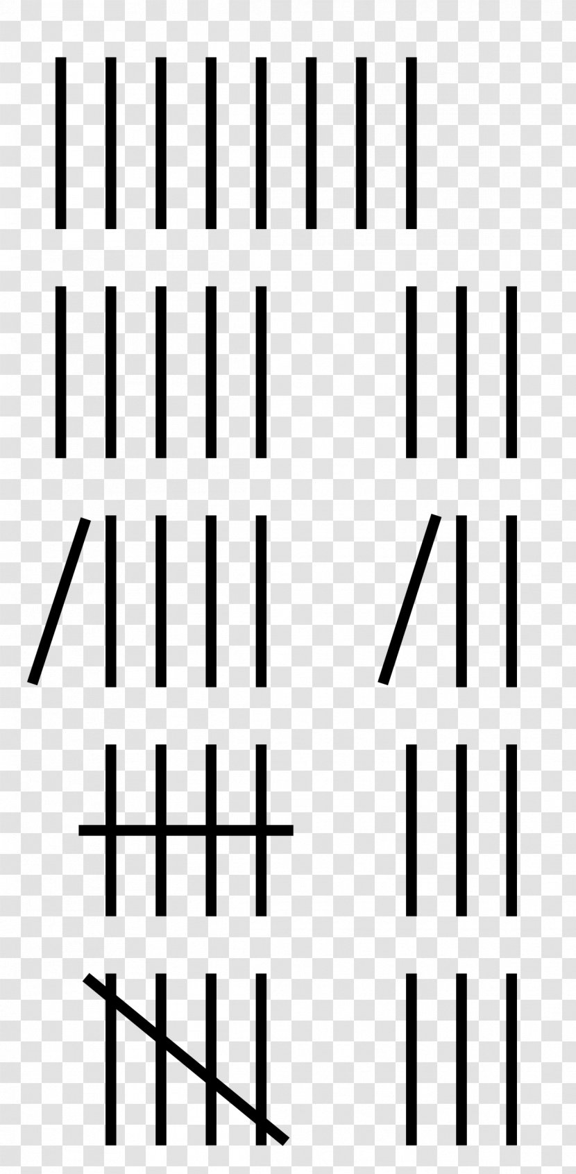 Tally Marks Unary Numeral System Counting Number - Flower - Frie Transparent PNG