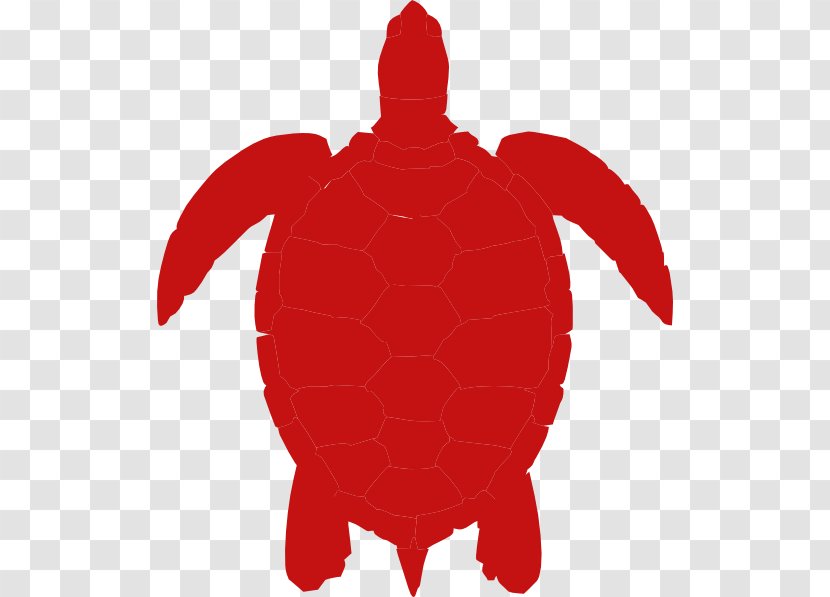 Sea Turtle Silhouette Clip Art - Red Cliparts Transparent PNG