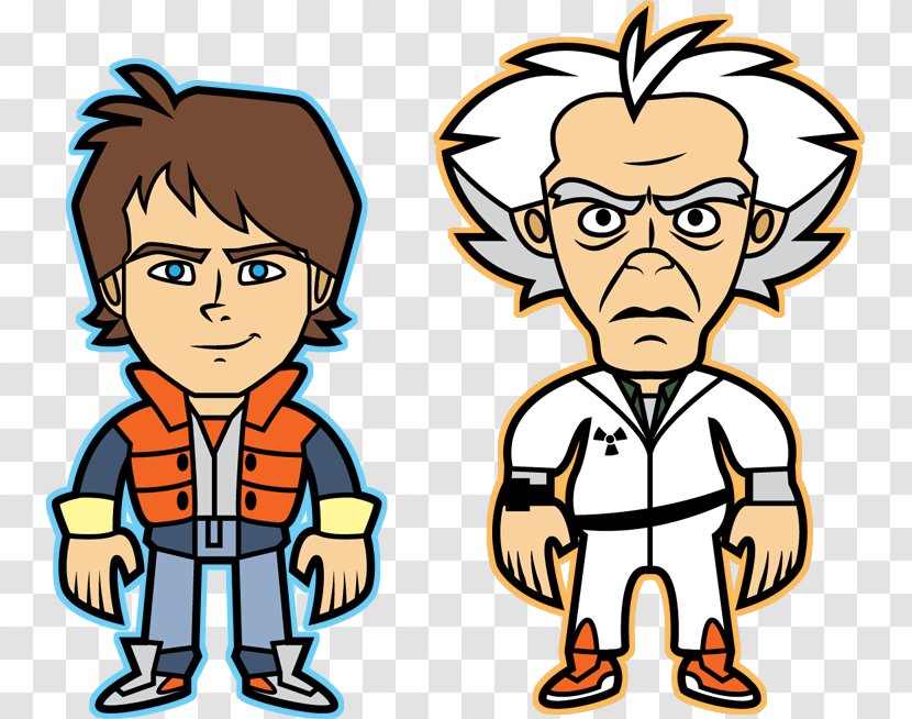 Back To The Future Marty McFly Dr. Emmett Brown DeLorean Time Machine Clip Art - Recreation - Vector Transparent PNG