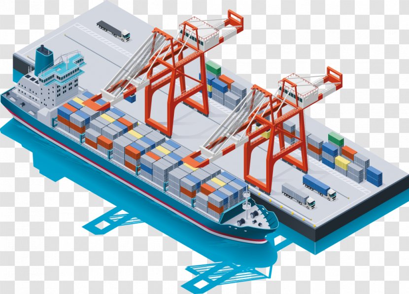 Container Ship Intermodal Port Cargo - Industry Transparent PNG