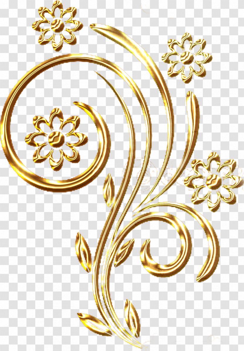 Body Jewellery Gold Material Flower - Human - Wedding Ornament Transparent PNG
