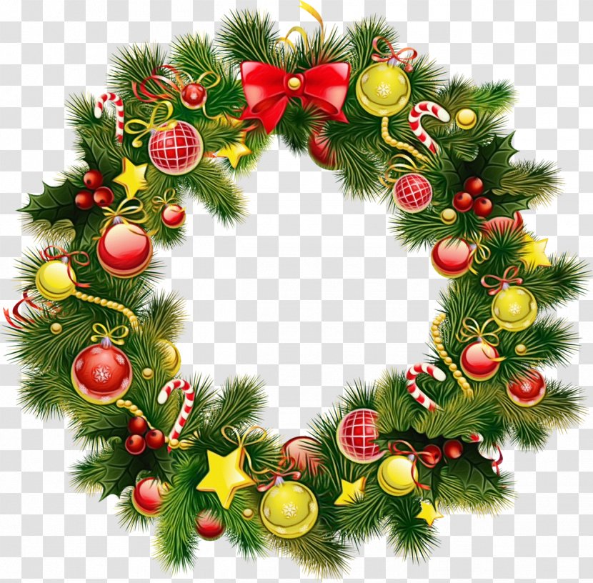 Christmas Day Wreath Holiday New Year - Branch - Decoration Transparent PNG