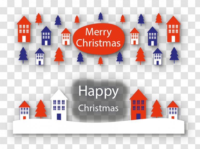 Red Blue Banner Christmas - And Banners Transparent PNG