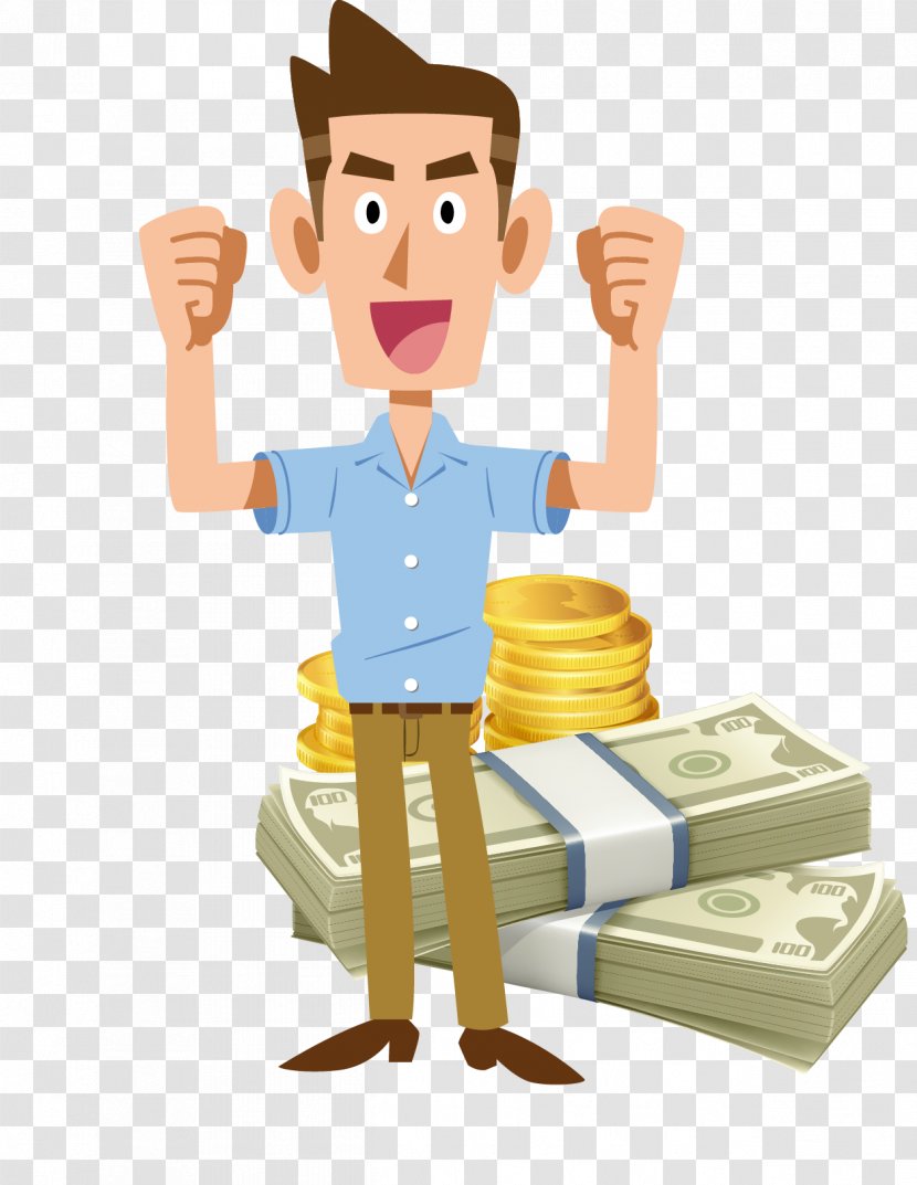 Money - Finger - Vector Man With And Transparent PNG