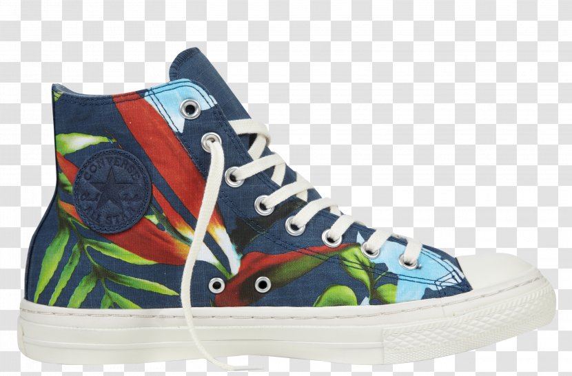 Sneakers Chuck Taylor All-Stars Converse Sports Shoes - Cross Training Shoe - Hawaiian Tropical Paradise Transparent PNG