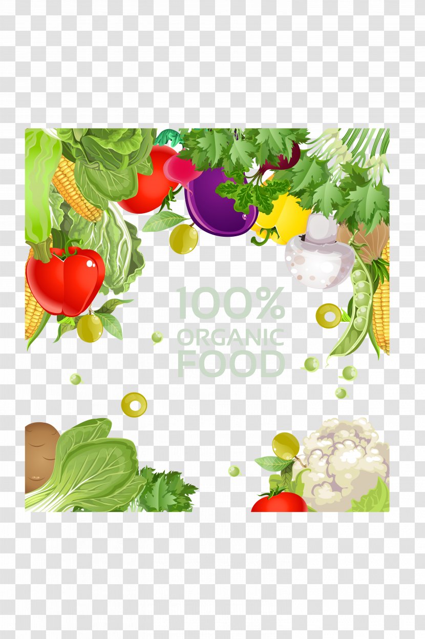 Organic Food Vegetarianism Diet Clip Art - Vector Fruits And Vegetables Transparent PNG