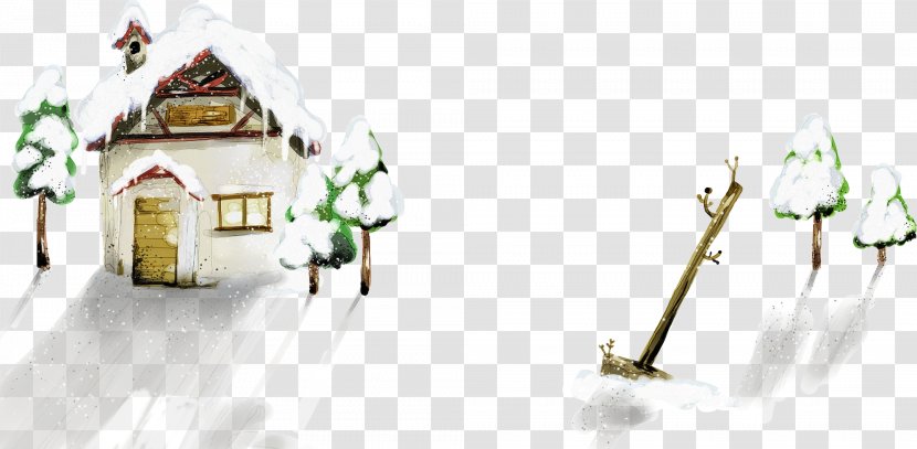 4K Resolution High-definition Television Landscape Painting Wallpaper - Hand-painted Cartoon Winter Cabin Transparent PNG