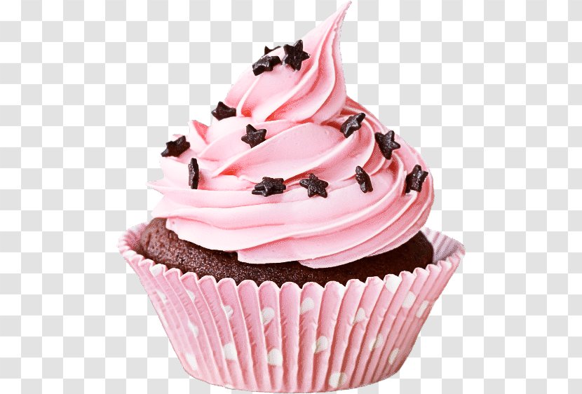 Cupcake Food Buttercream Dessert Pink - Cream Cuisine Transparent PNG