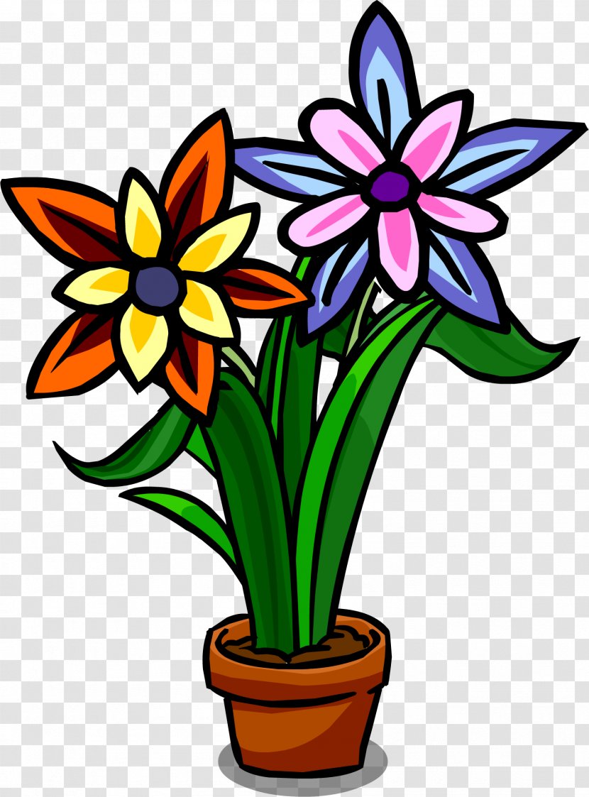 Flower Club Penguin Floral Design Clip Art - Herbaceous Plant - Flowerpot Transparent PNG