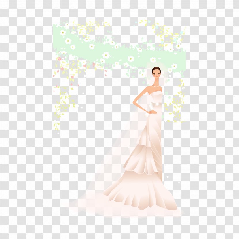 Wedding Dress Bride Petal Gown Shoulder - Tree Transparent PNG