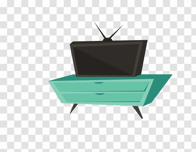 Television Furniture - Green - Vector Blue Black TV Cabinet Transparent PNG
