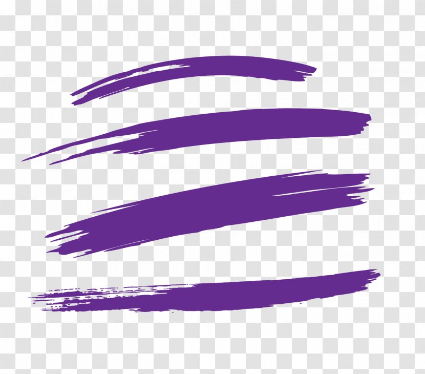 Paintbrush Ink Illustration - Purple - Pen And Transparent PNG