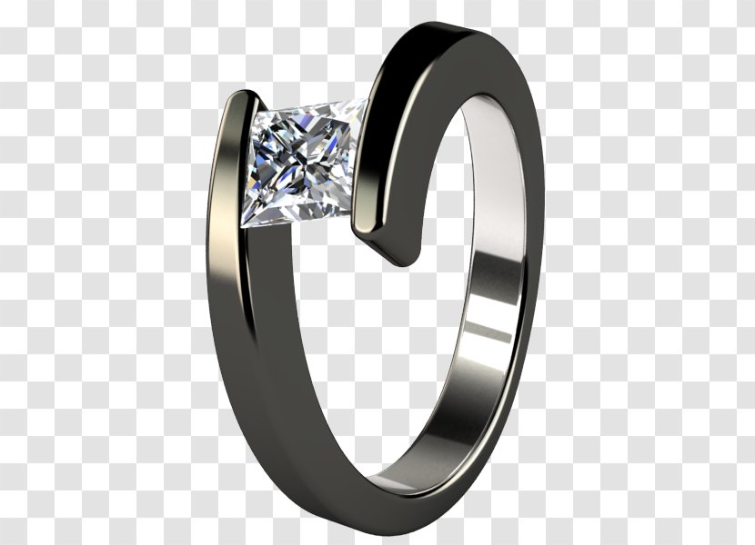 Titanium Ring Wedding Engagement Cubic Zirconia - Colored Gold Transparent PNG