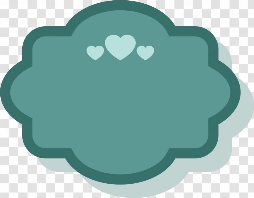 Paper Green Blue Sticker - Color - Heart Border Transparent PNG