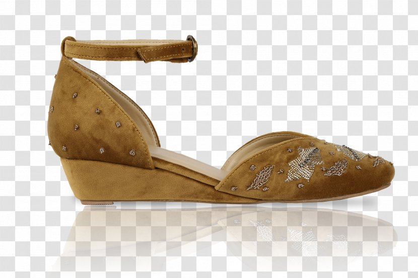 Gold Petal Shoe Sandal Suede - Footwear Transparent PNG