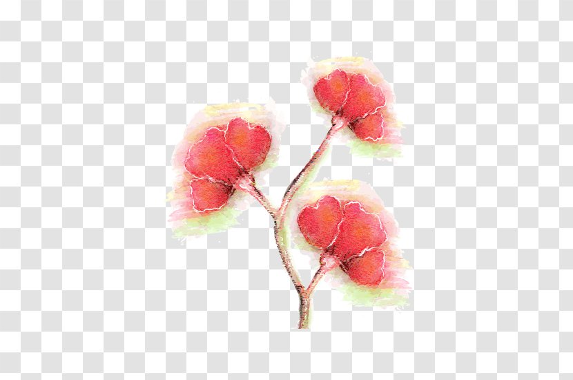 Illustration - Heart - Red Peony Flowers Creative Transparent PNG