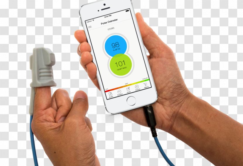 Pulse Oximeters Mobile Phones Oximetry Health Oxygen Saturation - Finger - Respiratory Transparent PNG