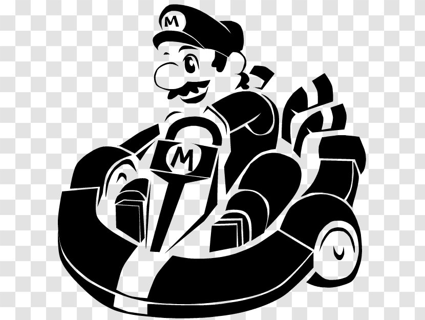 Super Mario Bros. Kart Coloring Book - Video Game - Great Wall Silhouette Transparent PNG