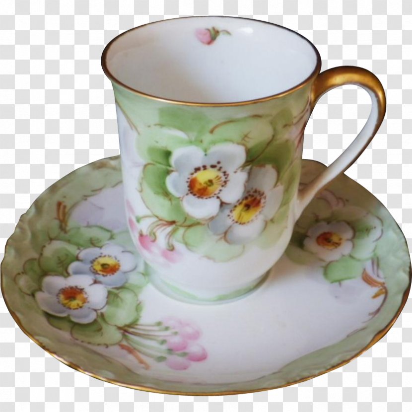 Coffee Cup Saucer Porcelain Demitasse Haviland & Co. - Flower - Mug Transparent PNG