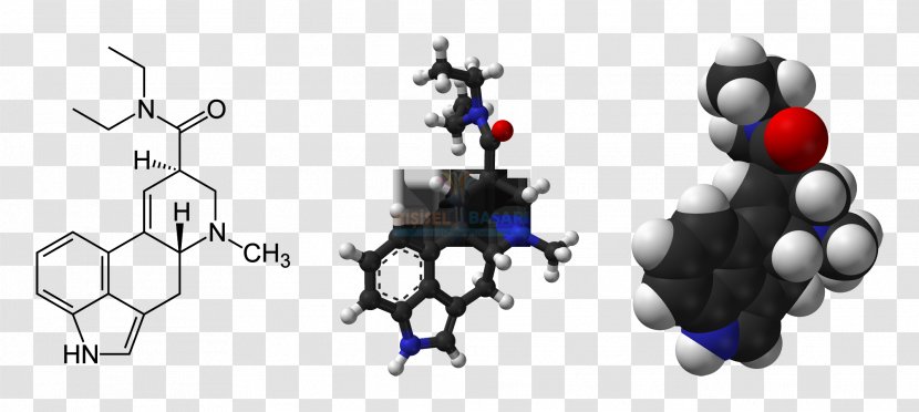 Lysergic Acid Diethylamide Molecule Psychedelic Drug 1P-LSD - Molecular Geometry Transparent PNG